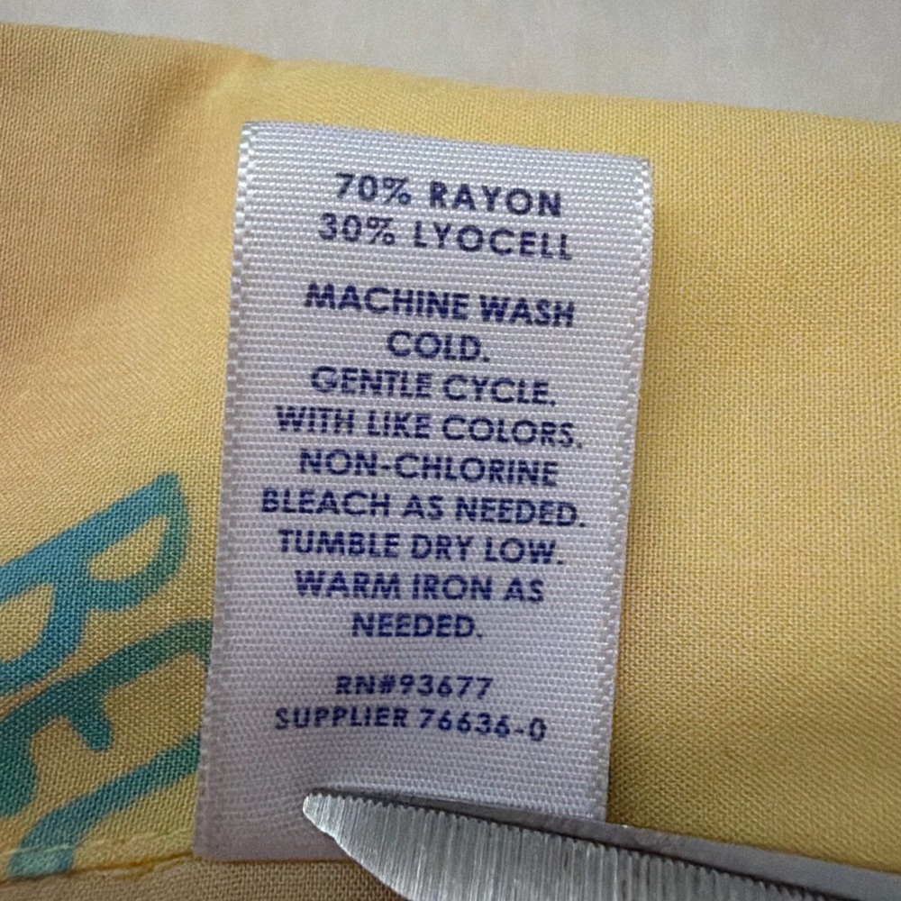 Sleep Chic 70% Rayon Yellow Fruit Cocktail Clao Bella Print Pajama Set-XL - Picture 6 of 13